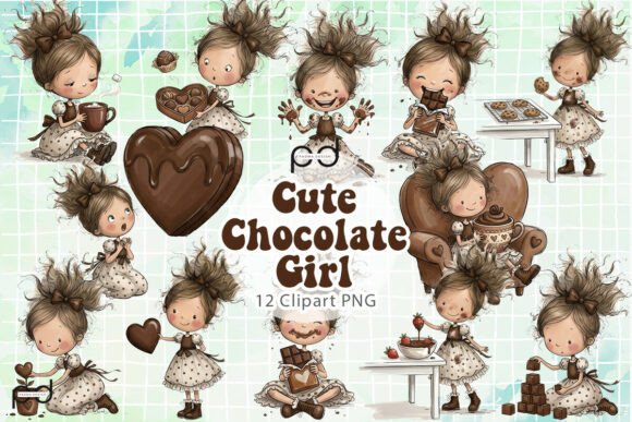 Download Cute Chocolate Girl Clipart Graphics - Chocolate Collection