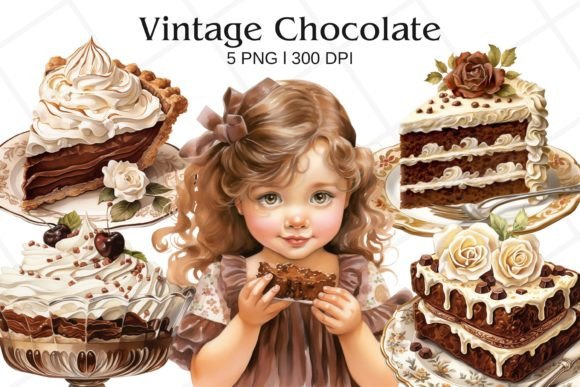 Download Vintage Chocolate Watercolor Clipart - Chocolate Collection