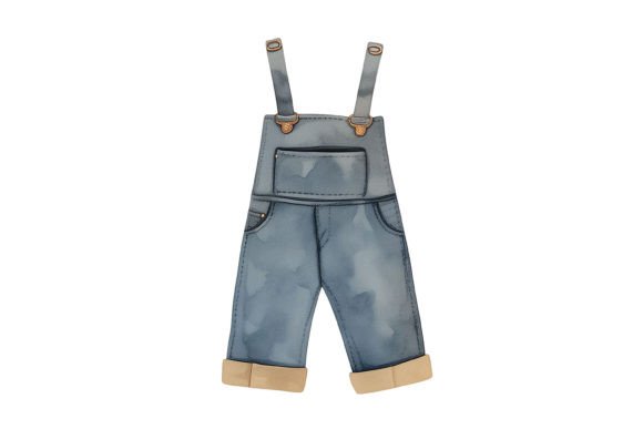 Download Watercolor Children's Denim Overall - Overall Collection